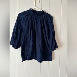 W5 Blue long balloon sleeve shirt women’s size large